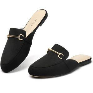 Black Suede Mules
